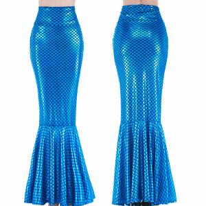 Holographic Mermaid Tail Skirt Costume Elastic Waistband With Side Zipper