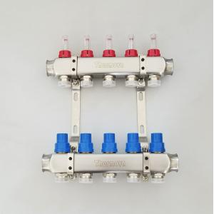 China Stainless Steel 304 Underfloor Heating Manifolds set with flowmeters on sale
