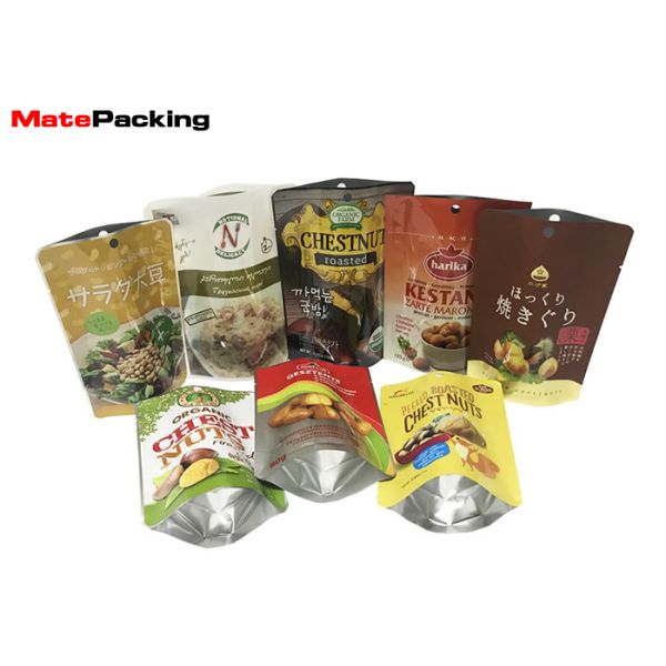 Quality Gravure Vivid Printing Resealable Foil Pouch , Plain Stand Up Pouches For Chest Nuts Fruit Smell Proof 200g wholesale