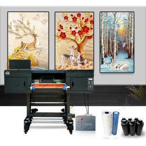 A1 60cm Uv Dtf Printer CMYK + White Varnish Ink Roll To Roll Sticker Printing