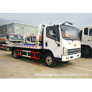 China FAW 3 Ton Road Wrecker Tow Truck / Transporter Recovery Truck With Crane EURO 5 on sale