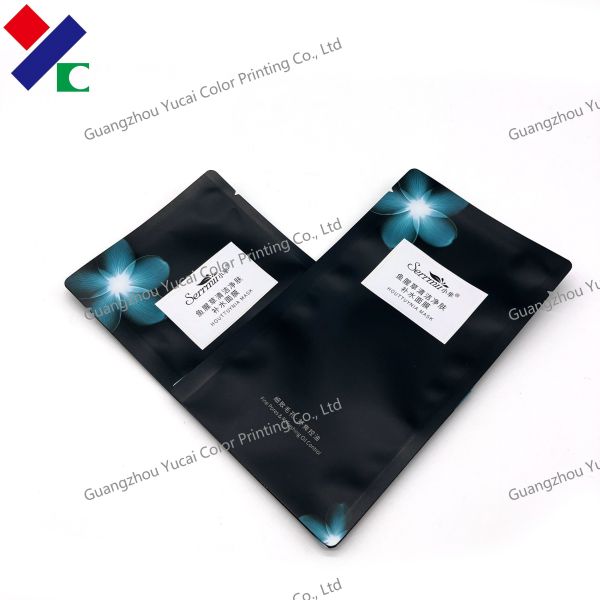 Quality Cosmetic Packaging Three Side Seal Pouch Brown Kraft Paper Facial Mask Bag wholesale