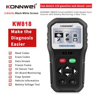 Support OBDII EOBD 12V car Auto scan tool konnwei KW818 engine fault Code Reader