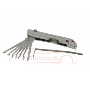 Cheap Stainless Steel Foldable 7 in 1 Lock Picking Set Locksmith Tools (Silver） for sale