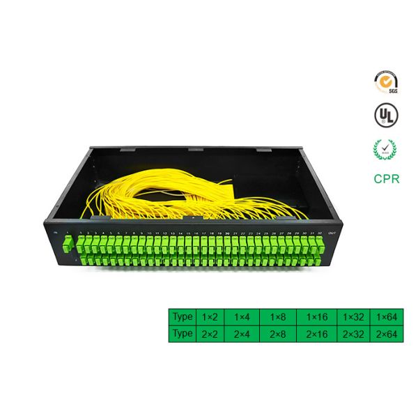 Quality Factory directly selling price for 1x64 PLC Optical Fiber Splitter Rack optical splitter with SC APC connector wholesale