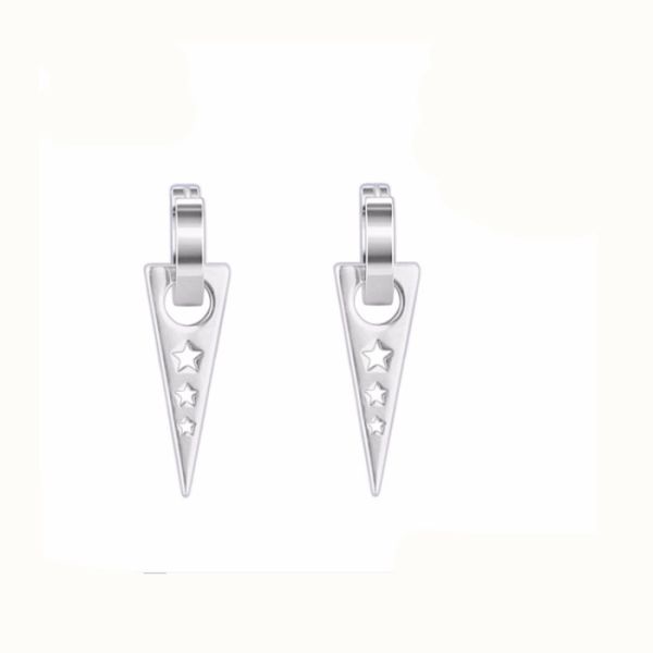 Stainless Steel Jewelry Earrings Triangular Dangle Huggie Earrings
