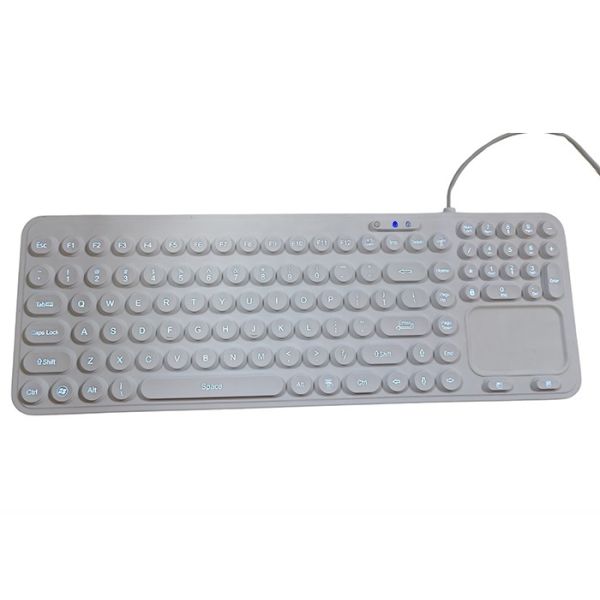 DOT Round Shape Medical Keyboard with touchpad and white LED supporting smart