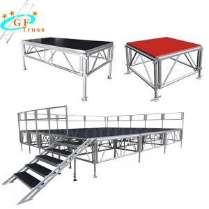 Wooden Aluminum Stage Platform With Stair Guardrails