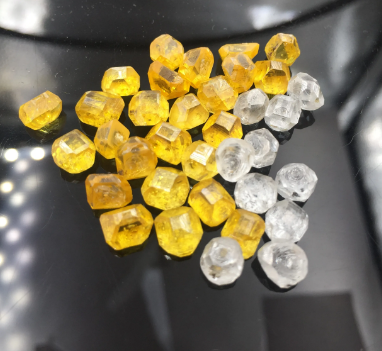 6-10ct orange yellow HPHT lab grown diamond uncut rough diamond
