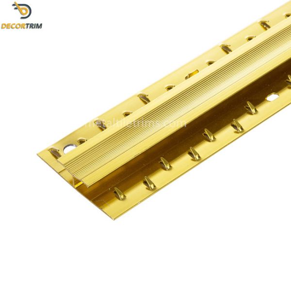 Quality Anodized Gold Carpet Transition Strip 0.8mm Thickness With Naplock wholesale