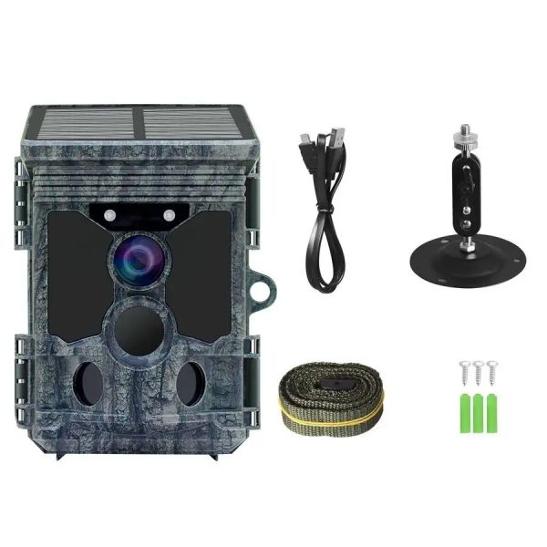 4K 112MP WIFI Night Vision Wild Game Trail Camera Solar Powered Camera Traps for