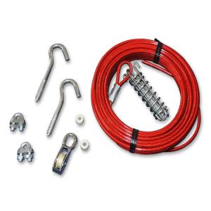 12 Feet PVC Coated Dog Tie Out Cable And Stake Pet Accessories Solid Pattern