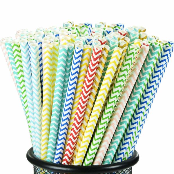Quality Wavy Pattern Christmas Paper Drinking Straws Food Grade  Graduation Paper Straws wholesale