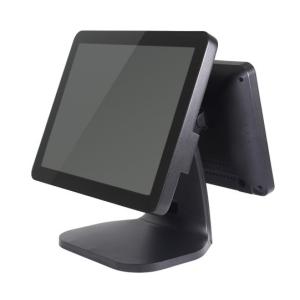 Dual Screen Retail Pos System Aluminium Alloy Case 10 Point Capacitive