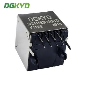 direct insertion 180 degree RJ45 connector 8P8C with light and shielding