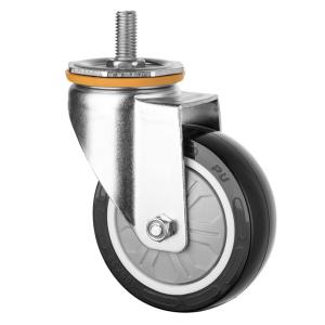 Cheap 5 Inch Medium Duty PU Caster With Threaded Stem for sale