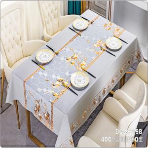 Printing Pattern Waterproof PVC Polyester Tablecloth Cover Roll for Rectangular