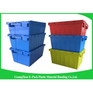 Customzized Plastic Moving Boxes Attached Lid Containers For Warehouse