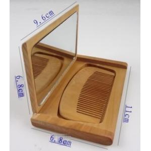 Cheap wood one side makeup mirror with hair brush sets for sale