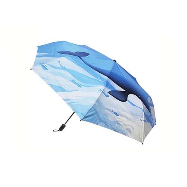 Quality Black Metal Frame Small Foldable Umbrella , Collapsible Umbrella Digital Printing wholesale