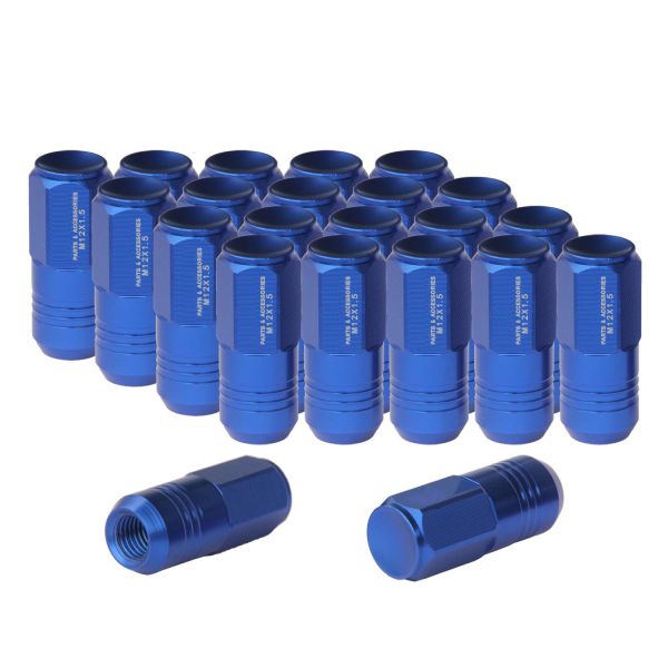 Quality Ford / Chevy Blue Extended Lug Nuts 12x1.5 Closed End Easy Installation wholesale