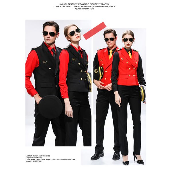 Customized Color Air Hostess Uniform Long Sleeve Shirt for Airline Flight Attendants