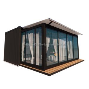 China Wall 50/75/100mm Wave Sandwich Panel Luxury Modular Portable Prefabricated Container House with Toilet Modern Hotel Design on sale