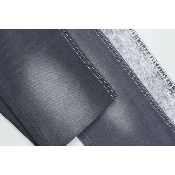 Dark Grey Color Stretch Slub Denim Fabric For Jeans