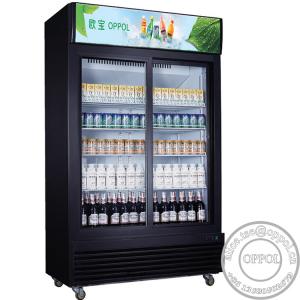 China OP-A401 Pure Copper Condenser Stable Cooling Supermarket Glass Door Fridge on sale