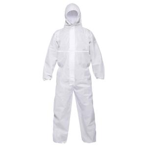 China SMS Material White Disposable Protective Suit Isolation Gown Full Body on sale