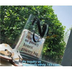 vinyl pvc zippered shopping bag for home/daily use, Wear Resistant Eco Friendly