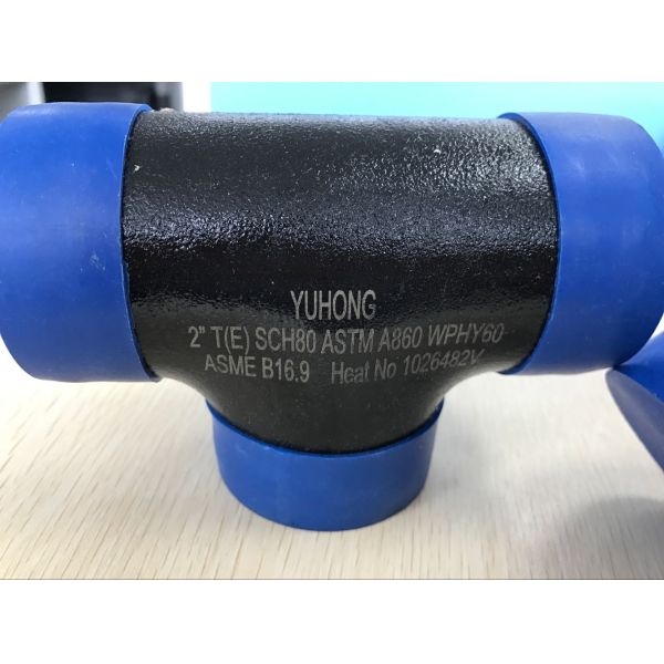 Quality ASTM A860 WPHY 60 Butt Weld Fittings , Equal Tee  1" SCH40 BW B16.9 wholesale