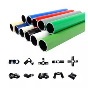Lean Pipe PE / ABS Coated Metal Tube For Pipe Joint System Rack System Workbench