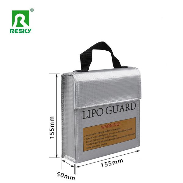 Black Silver Red Color Fireproof Explosion Proof RC Lipo Battery Safe Charging Bag 65X180X240mm