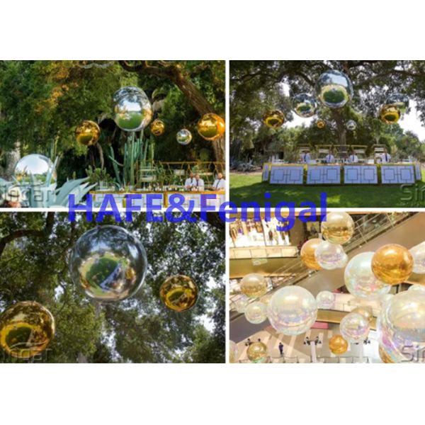 700w Durable Hanging Inflatable Balloon Decoration Mirror Ball For Advertising 3m