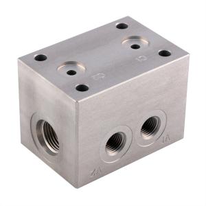 Aluminum Hydraulic Manifold Threaded Cartridge Valve Manifold CNC Machining