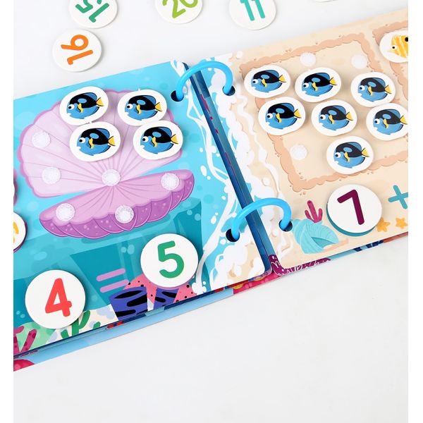 Quiet Book Early Learning Activity Puzzle Paste Matching Game Toys Children's Educational Magic Tape Wooden Busy Book Toys