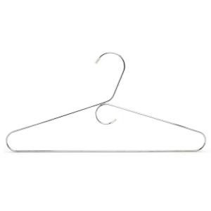 China 16 Inch Chrome Wire Hangers With Accessory Hook on sale