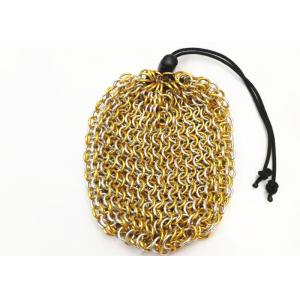Cheap DIY Stainless Steel Aluminum Chainmail Metal Ring Mesh Dice Bag With Color Plated for sale