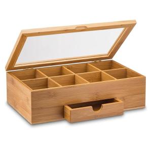 Cheap Modern Design Natural Bamboo Tea Bag Storage Box A Perfect Addition to Your Collection for sale