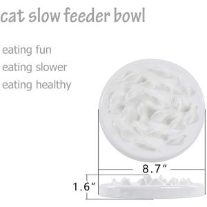 Ceramic Fun Slow Feeder Bowl Interactive Bloat Stop Puzzle Cat Bowl Healthy