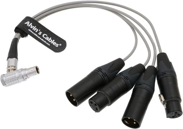 Quality Alvin'S Cables Breakout Audio Input Output Cable For Atomos Shogun Monitor Recorder Right Angle 10 Pin To 4 XLR 3 Pin wholesale