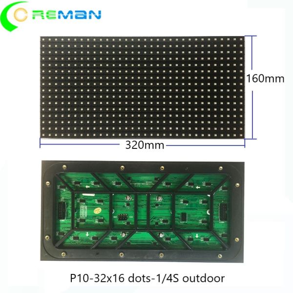 Quality SMD3535 P10 RGB LED Display Module 1/4S  , IP65 160x320mm P10 Module LED Anti UV wholesale