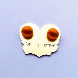 Cute Rabbits Heart Shape Custom Hard Enamel Pins 1.5 Inch With Rubber Clutches