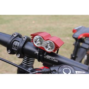 Cheap 4 Flash Modes Rechargeable 2 CREE T6 2000 Lms Aluminum LED Front Bike Light Headlamp for sale