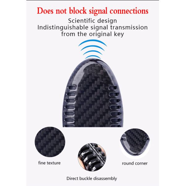 Direct Button Carbon Fiber Car Key Case