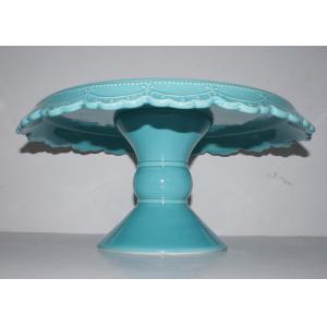 Stoneware Solid Color Glazed Wedding Cake Stand , Dolomite Birthday Cake Plate