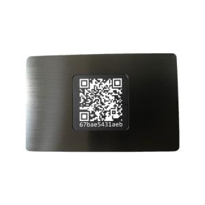 Smart Writable NFC QR Metal Business ID Card Matt Black Brush Finish