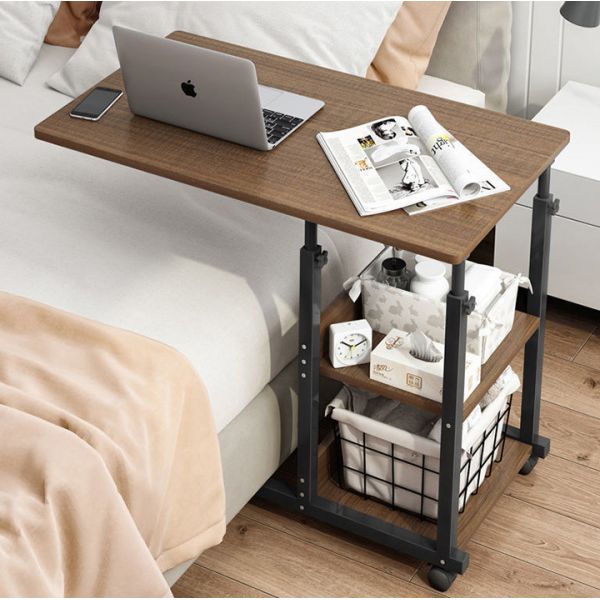 Functional Eco-Friendly Partical Board Mobile Elevating Storage Desk for Home