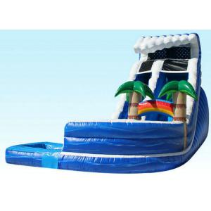 PVC Kids Inflatable Water Slide , Blue Jungle Monster Inflatable Wave Pool Slide